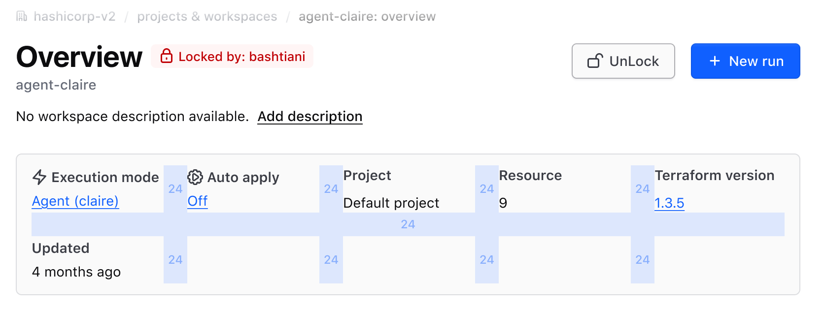 Two rows with five columns. The first row has each column filled, while the second row has one. The gaps vertically and horizontally shows 24px gaps.